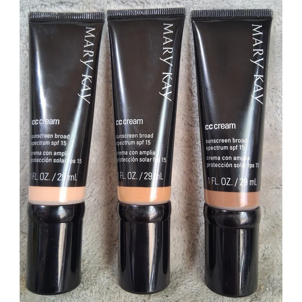 Lot of 3 Mary Kay CC Cream Sunscreen SPF 15 Light/Med Deep Very Deep Exp 1/2026
